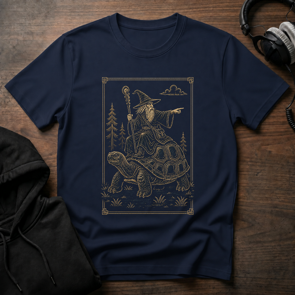 Wizard Riding Tortoise T-Shirt