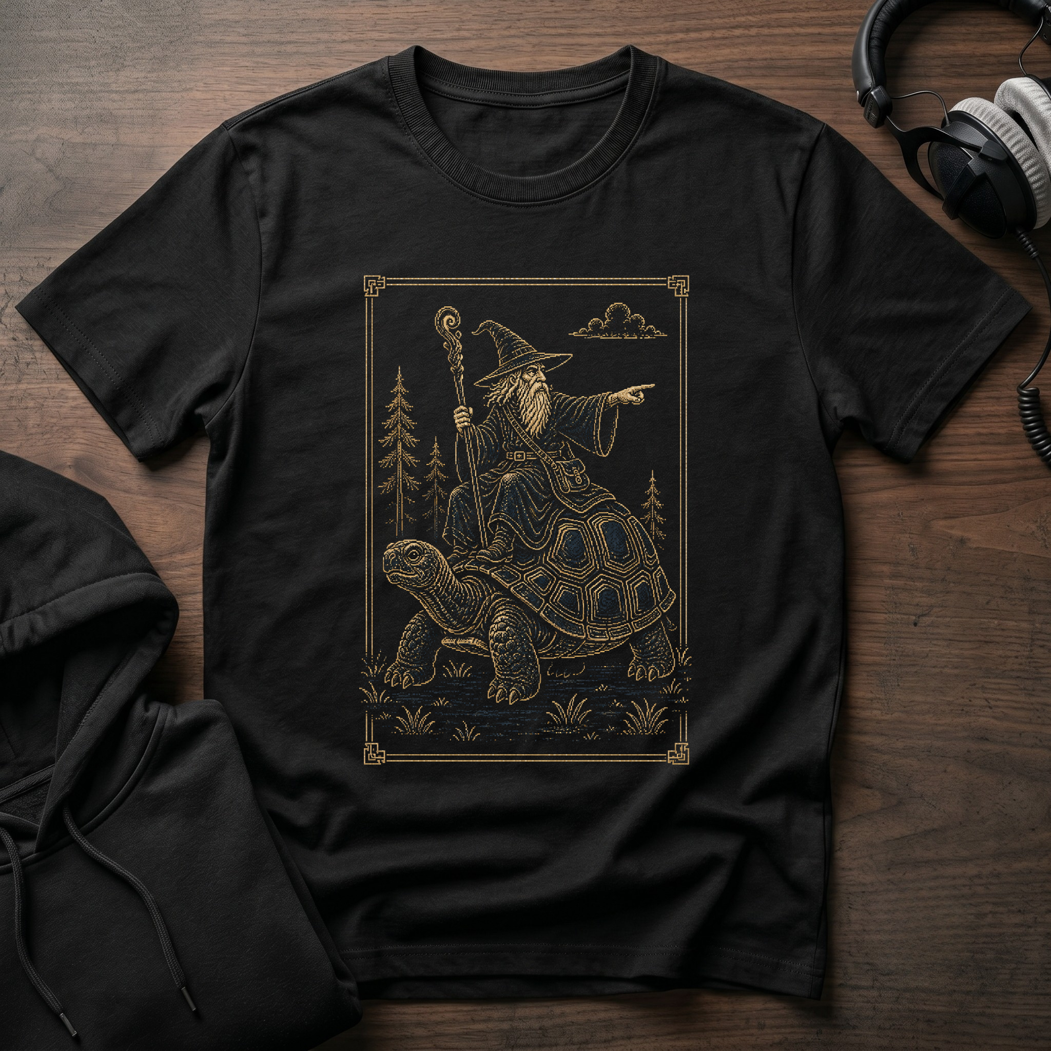 Wizard Riding Tortoise T-Shirt